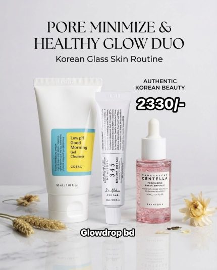 PORE MINIMIZING & GLOW ENHANCING MINI SET: Cleanser 50ml, Cream 15ml, Ampoule 30ml